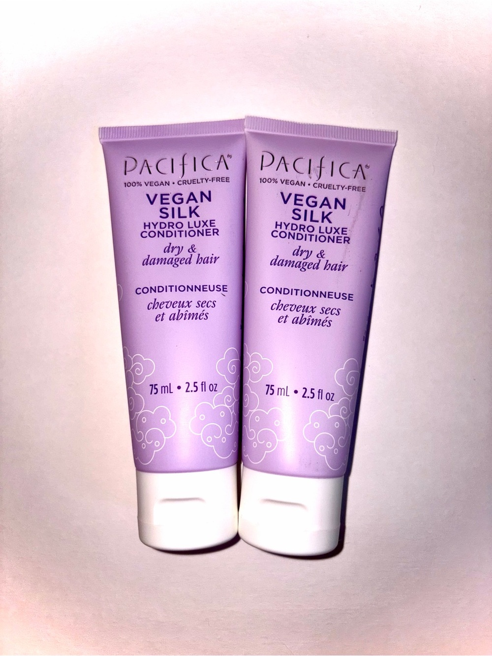 2 X Pacifica Vegan Silk Hydro Luxe Conditioner Dry Damaged Hair 75ml/2.5 oz each